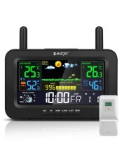 Statie meteo wireless, termometru, barometru, alarma, masurare temperatura, umiditate, negru, MalTec 111979