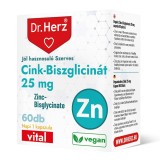 Capsule vegane bisglicinat de zinc 25 mg Dr Herz 60 buc
