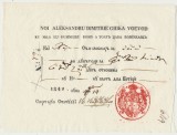 Valahia 1842 inam cu sigiliul voievodului Al. D. Ghika pt curier 4 cai la Focsani semnat de Secretarul statului C-tin Cantacuzino, viitor caimacam
