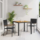 VidaXL Set de masă pentru grădină 3 pcs Negru, Marron 90 x 90 x 75 cm