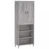 Dulap inalt, gri sonoma, 69,5x34x180 cm, lemn compozit