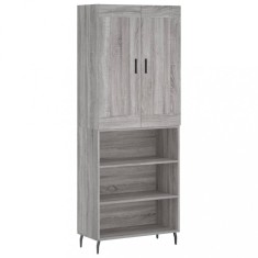 Dulap inalt, gri sonoma, 69,5x34x180 cm, lemn compozit