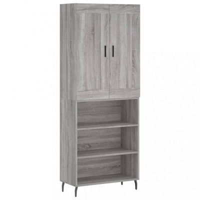 Dulap inalt, gri sonoma, 69,5x34x180 cm, lemn compozit foto