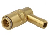 Conector rapid unghi 90&deg; cu supapă alamă 10bar