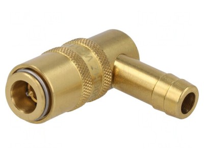 Conector rapid unghi 90&amp;deg; cu supapă alamă 10bar foto