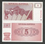 SLOVENIA 5 TOLARI 1990 UNC [1] P- 3 a , necirculata