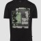 Tricou barbati cu imprimeu abstract in partea din fata, Negru, M