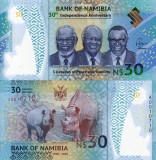 Bancnota Namibia 30 Dolari 2020 Comemorativa Polymer UNC - Necirculata