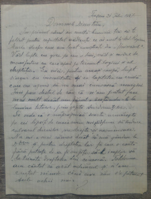 Scrisoare olografa descriind starea Scolii de Surdo-muti din Focsani/ 1937 foto
