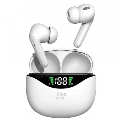 Handsfree Bluetooth Blue Star T60, TWS, Alb foto