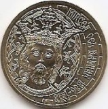 Romania 50 Bani 2011 (Mircea cel Batran) 23.75 mm, Din set de monetarie, Alinierea medalie &uarr;&uarr;, KM-260 UNC !!!