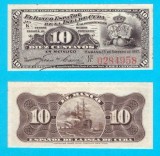 Cuba (p#52) 10 Centavos 1897 aUNC+ &#039;Pre-Republică&#039; serie: 0284958 Banco Espa&ntilde;ol de la Isla de Cuba