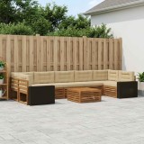 vidaXL Set de canapele de exterior 8 pcs Natural și Bej 3383156