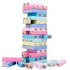 Joc de Societate, Flippy, pentru Copii, din Lemn, Interactiv, Distractiv, Jenga Stack High Blocks, cu Zar, 51 de Piese Animate, 24.5x18x5 cm, Multicol