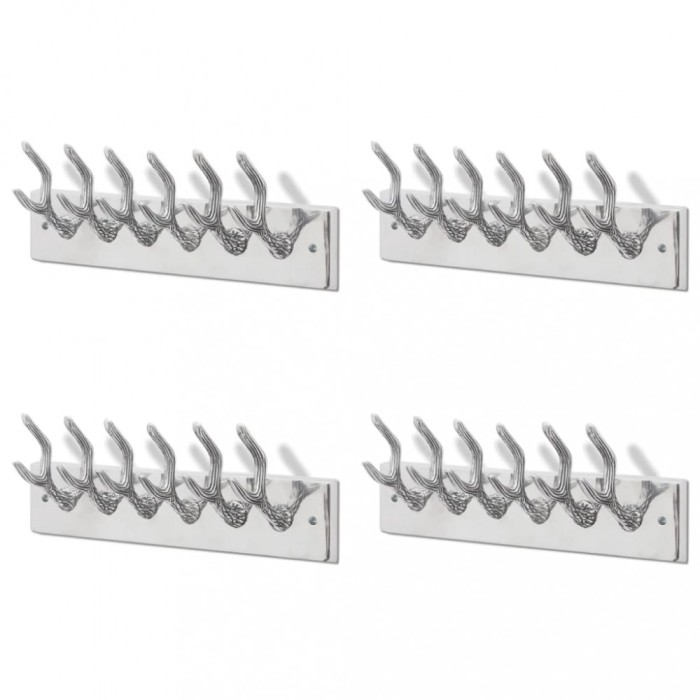 Cuiere de haine, 4 buc., argintiu, aluminiu