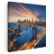 Tablou Podul Brooklyn la apus, New York, USA, albastru 1537 Tablou canvas pe panza CU RAMA 80x80 cm
