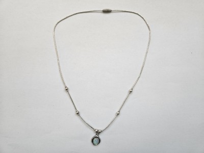 Lant din argint cu pandantiv opal #3064 foto