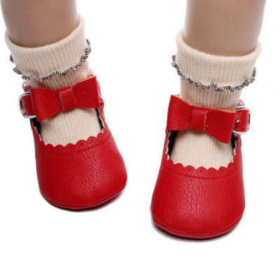 Pantofiori rosii pentru fetite - Bella (Marime Disponibila: 3-6 luni (Marimea foto