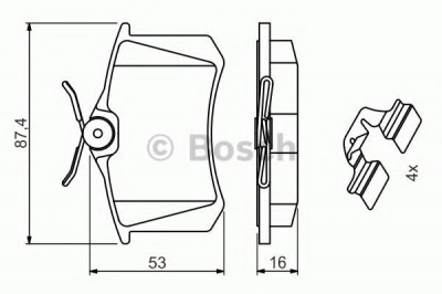 Set placute frana,frana disc AUDI A4 (8EC, B7) (2004 - 2008) BOSCH 0 986 494 600 foto