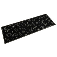 vidaXL Covor de bucătărie lavabil Morning, negru, 60x180 cm, catifea 4005585