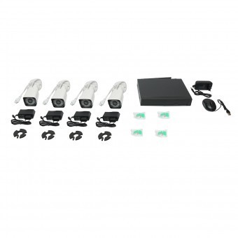 Sistem supraveghere 4 camere 3MP FHD, WIFI P2P, rotativa 360 PTZ cu senzor de miscare, alarma, night vision si aplicatie XMeye foto