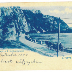 1288 - ORSOVA Danube Kazan carriage, Litho, Romania - old postcard - used - 1899
