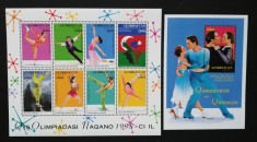 AZERBAYDJAN -PATINAJ,OLIMPIADA-1998-1997-1M/Sh.+ 1 S/Sh**MNH. AZ 01