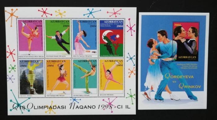 AZERBAYDJAN -PATINAJ,OLIMPIADA-1998-1997-1M/Sh.+ 1 S/Sh**MNH. AZ 01
