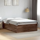 Gossi cadru de pat, stejar maro, 135x190 cm, lemn prelucrat