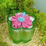 Lumanare Parfumata Handmade din Ceara de Cocos , Floare Roz