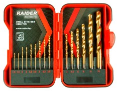 Set burghie pentru metal HSS TIN &Oslash;1.5-10mm 15 bucati, Raider 157789