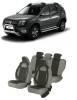 Set huse scaune compatibile Dacia Duster 2010-2017 Piele + Textil (Compatibile cu sistem AIRBAG)