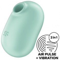 SATISFYER - PRO TO GO 2 DOUBLE AIR PULSE STIMULATOR &amp; VIBRATOR GREEN