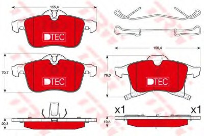 Set placute frana,frana disc OPEL CORSA C (F08, F68) (2000 - 2009) TRW GDB1668DTE foto