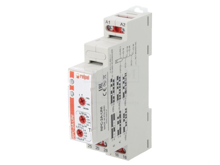 Timer DPDT 0,1s-10min, 12-240V