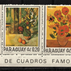 Paraguay, 1967 | Picturi şi pictori celebri | Ştraif / Fâşie de 5v - MNH | aph