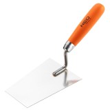 Mistrie stucco profesionala NEO Tools, forma trapezoidala, inox, maner lemn, 140 mm