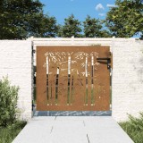 vidaXL Poartă de grădină 85x75 cm, oțel corten, design bambus 153232