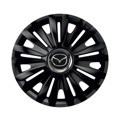 Set 4 capace roti Negre Cu Inel Cromat Royal R14 pentru gama auto Mazda foto