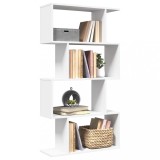 VidaXL Bibliotecă/separator cameră 4 niveluri, alb, 70x24x129 cm, lemn