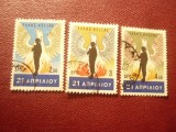 Serie Grecia 1967 Revolutia Nationala , 3 valori stampilate, Stampilat