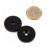 Magnet neodim disc cu gaura ingropata, &Oslash;25&amp;#215;4,4 mm, N42, acoperire plastic