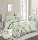 Cumpara ieftin Lenjerie Pat Finet Cu Inimioare Puria Fl007, Bumbac, 4 Piese, Cu Elastic, Verde