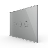 Cumpara ieftin Intrerupator triplu touch Livolo din sticla gri, standard italian