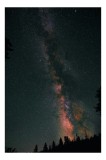 Tablou Canvas Cer Noapte Galaxie Univers Lumină Contemplare Natură, 26 x 39 cm, CMCLASS