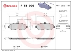BREMBO P 61 096 PRIME LINE set placute frana,frana disc