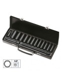 Set De 15 Piese De Impact Cu 12 Tubulare Lungi De 1/2 INCH Hexagonale + Adaptoare