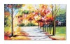 Tablou pictat manual living, dormitor, Colt de rai, impresionist, 100x60cm ulei pe panza in cutit efect 3D
