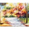 Tablou pictat manual living, dormitor, Colt de rai, impresionist, 100x60cm ulei pe panza in cutit efect 3D