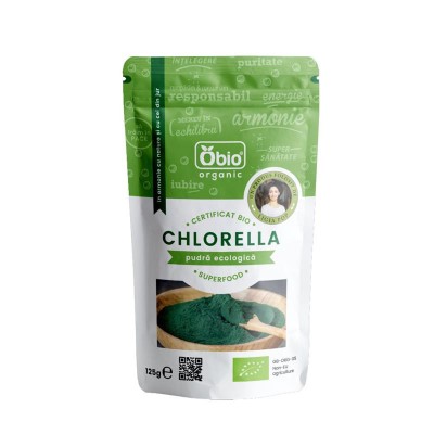 Chlorella Pulbere Bio Raw Obio 125gr foto
